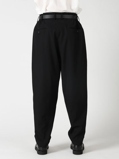 WOOL GABARDINE 2TUCKS SLIM PANTS
