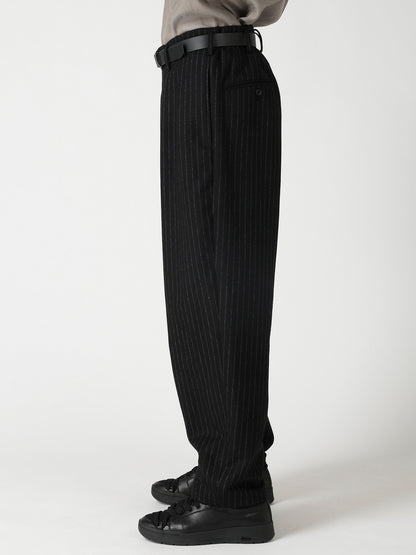 TOP STRIPE FLANNEL 2TUCKS SLIM PANTS