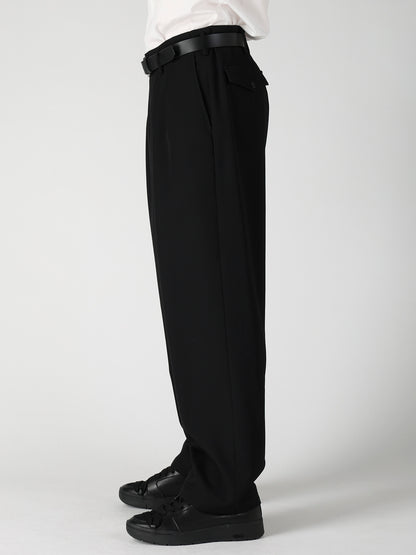 WOOL GABARDINE 2TUCKS SUIT PANTS