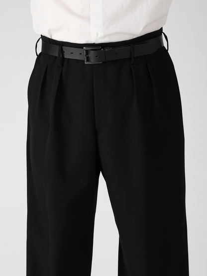 WOOL GABARDINE 2TUCKS SUIT PANTS