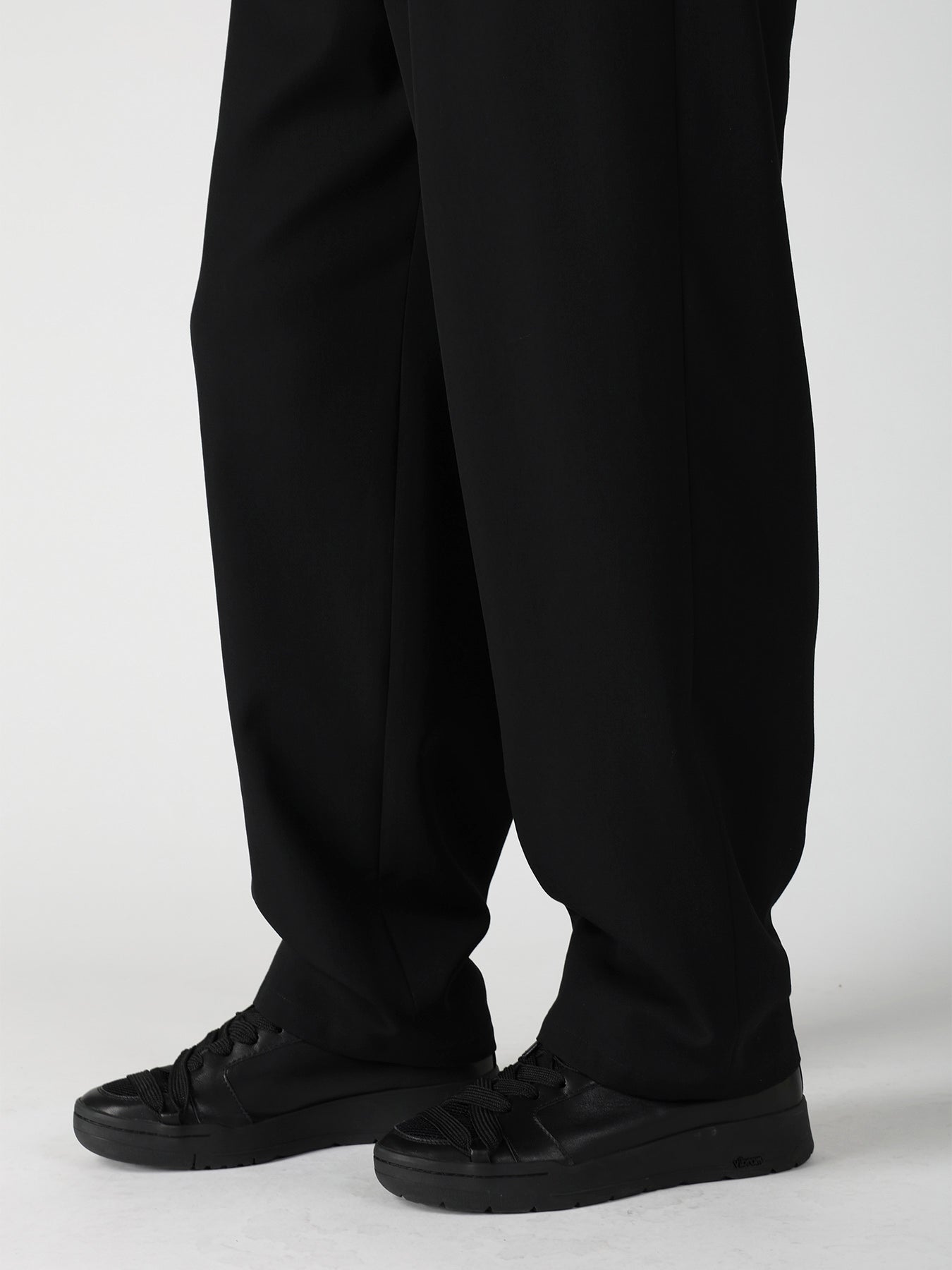 WOOL GABARDINE 2TUCKS SUIT PANTS