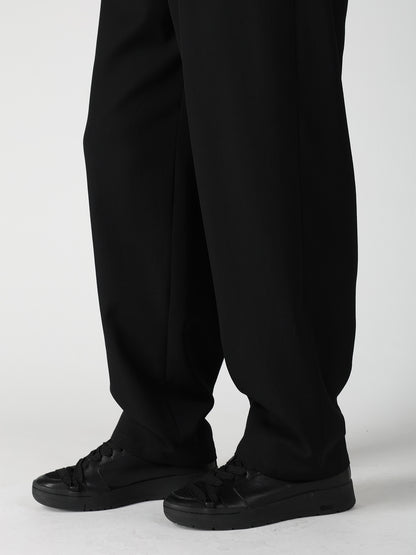 WOOL GABARDINE 2TUCKS SUIT PANTS