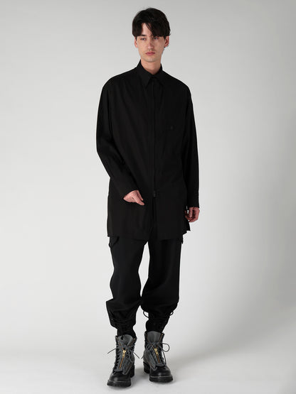 ARMY GABARDINE LACE UP HEM PANTS
