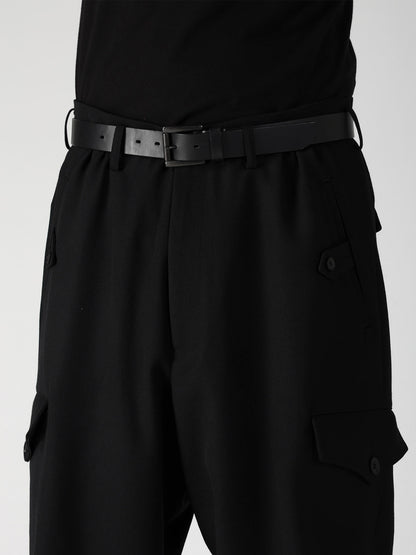 ARMY GABARDINE LACE UP HEM PANTS