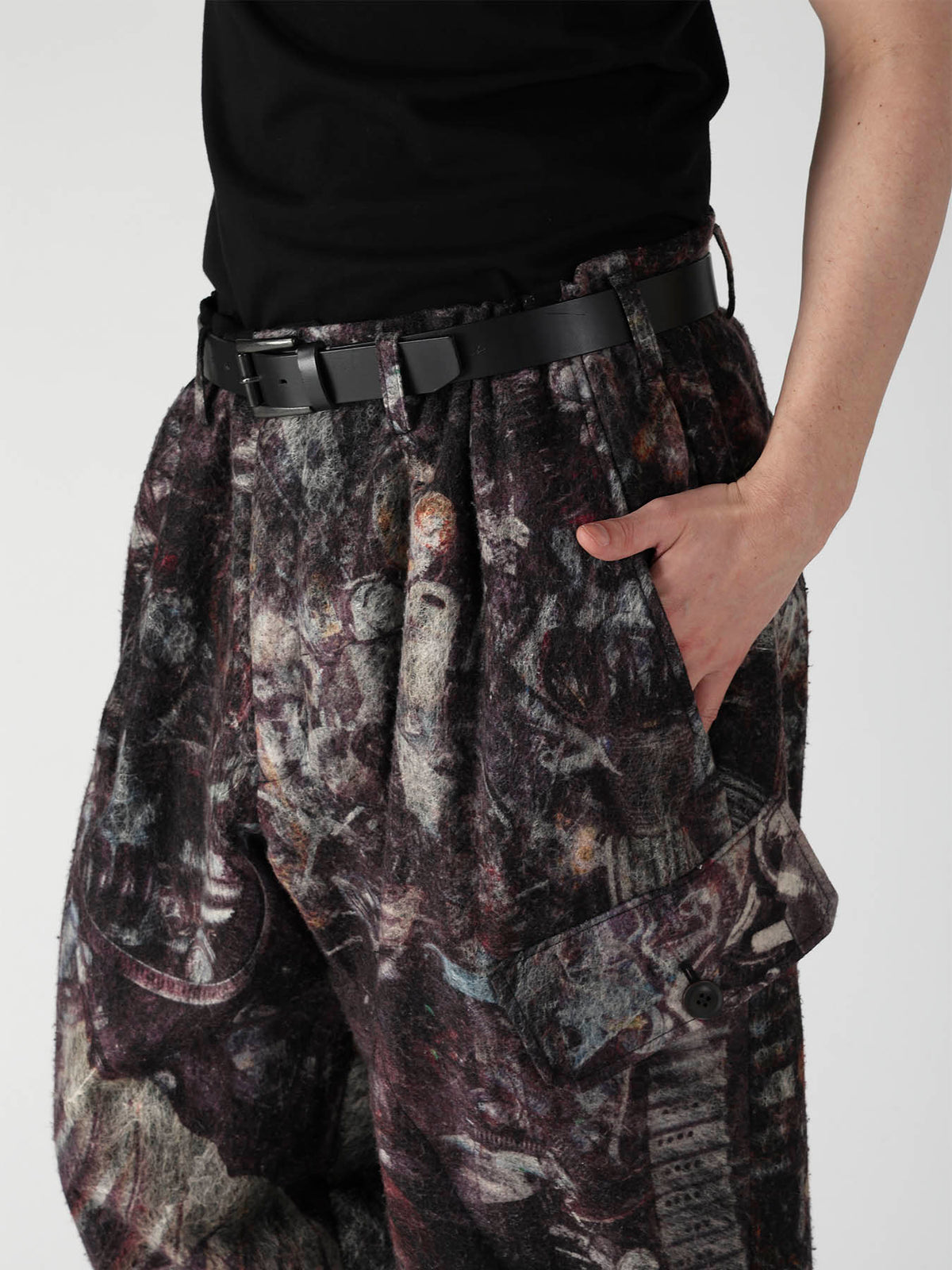VIYELLA W SCREW HEM BELT PT CARGO PANTS