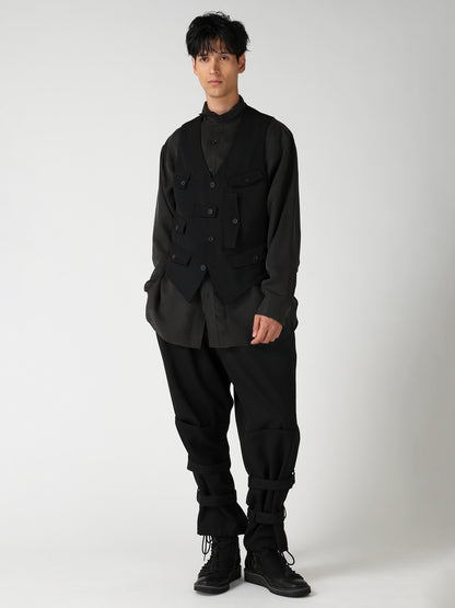 ARMY GABARDINE HEM BELT PANTS