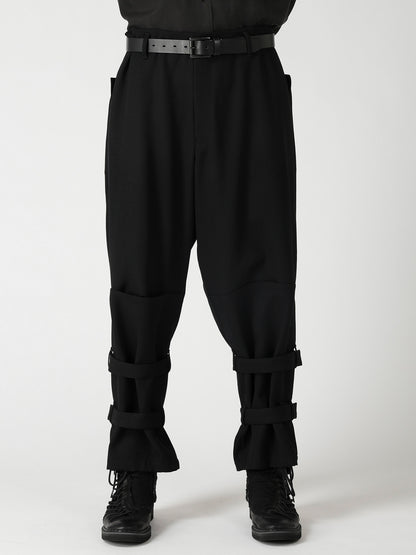 ARMY GABARDINE HEM BELT PANTS