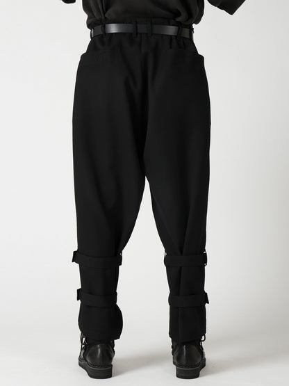 ARMY GABARDINE HEM BELT PANTS