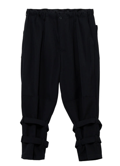 ARMY GABARDINE HEM BELT PANTS