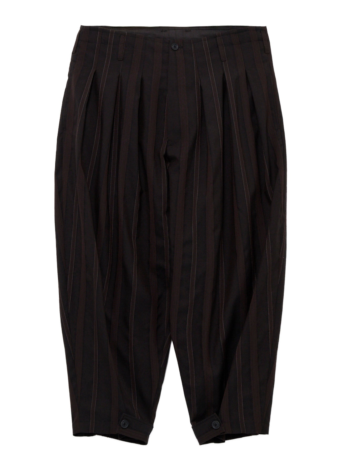 WOOL SATIN ST STRIPE WIDE TUCK PANTS – THE SHOP YOHJI YAMAMOTO