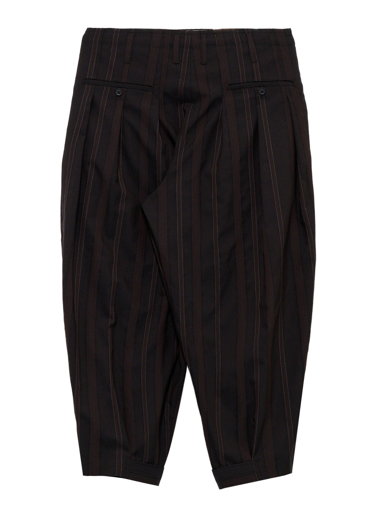 WOOL SATIN ST STRIPE WIDE TUCK PANTS – THE SHOP YOHJI YAMAMOTO