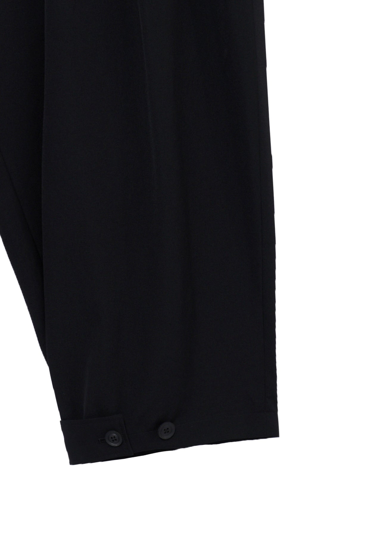 WOOL GABARDINE HEM TAB WIDE TUCK PANTS