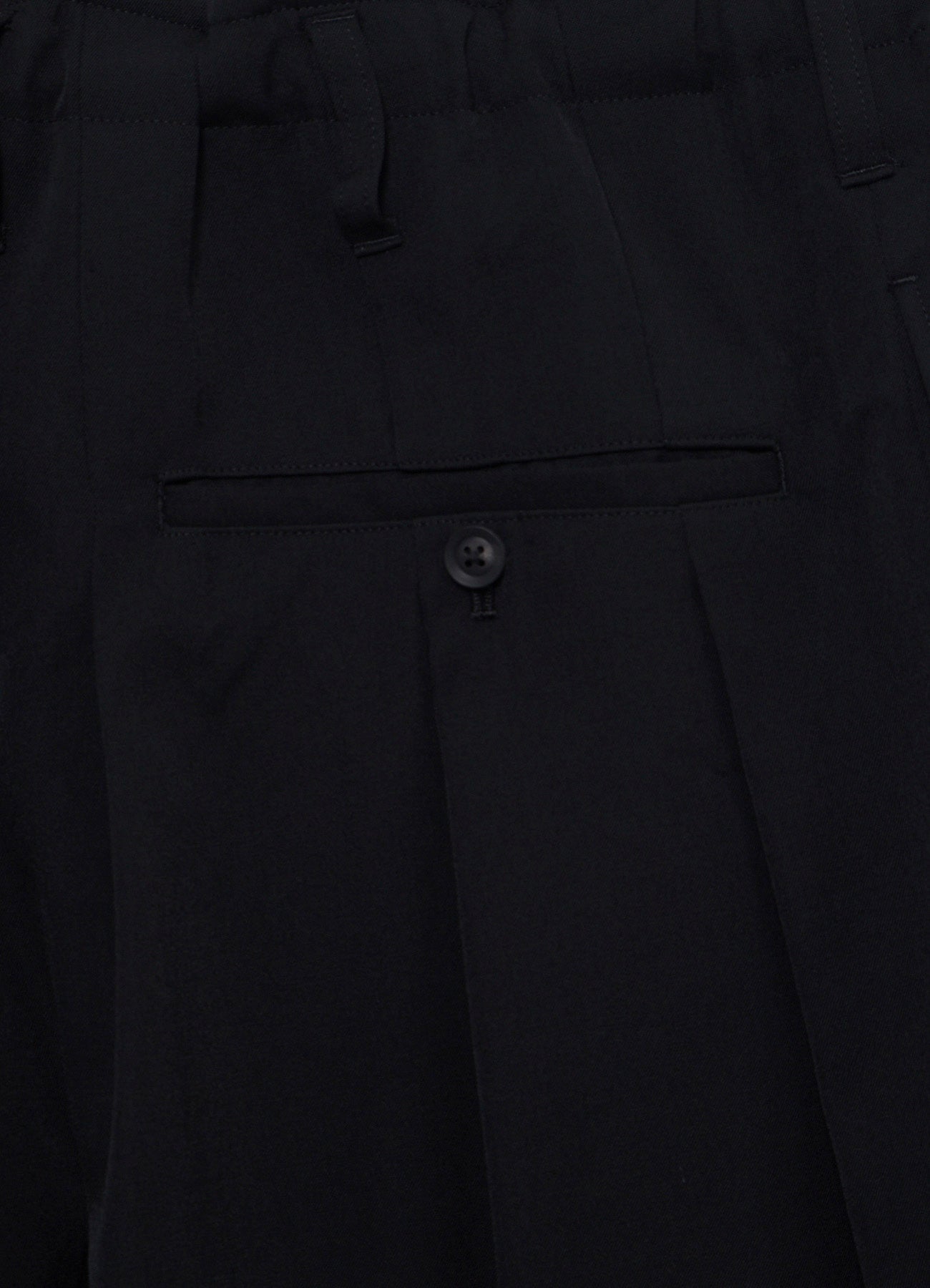 WOOL GABARDINE HEM TAB WIDE TUCK PANTS