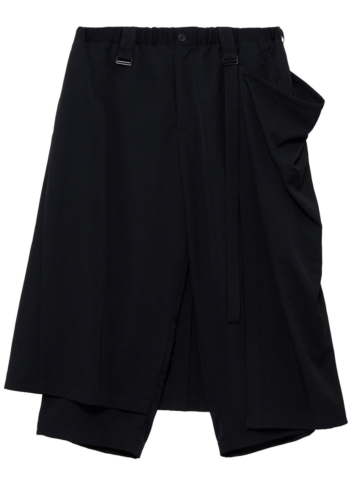 WOOL GABARDINE WRAP PANTS
