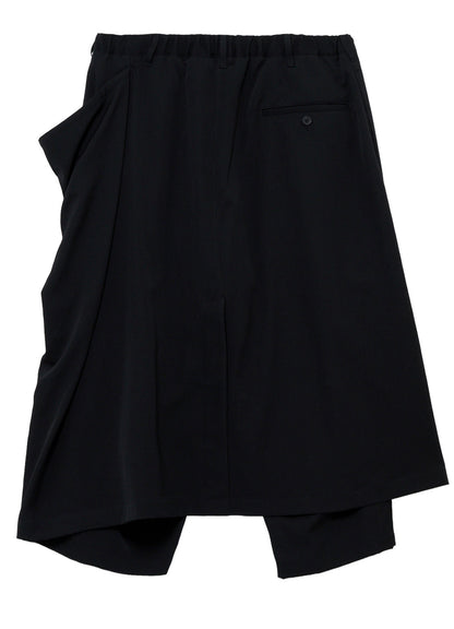 WOOL GABARDINE WRAP PANTS