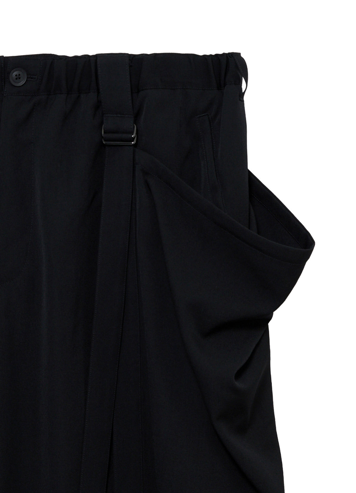 WOOL GABARDINE WRAP PANTS