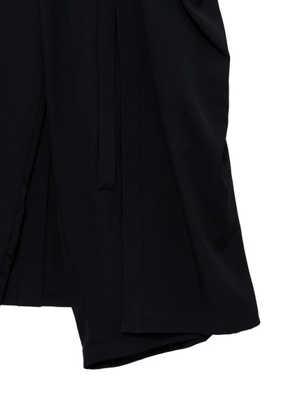 WOOL GABARDINE WRAP PANTS