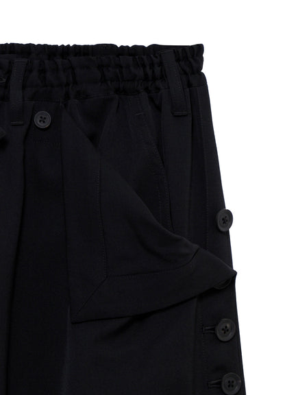 WOOL GABARDINE BIG SAROUEL PANTS