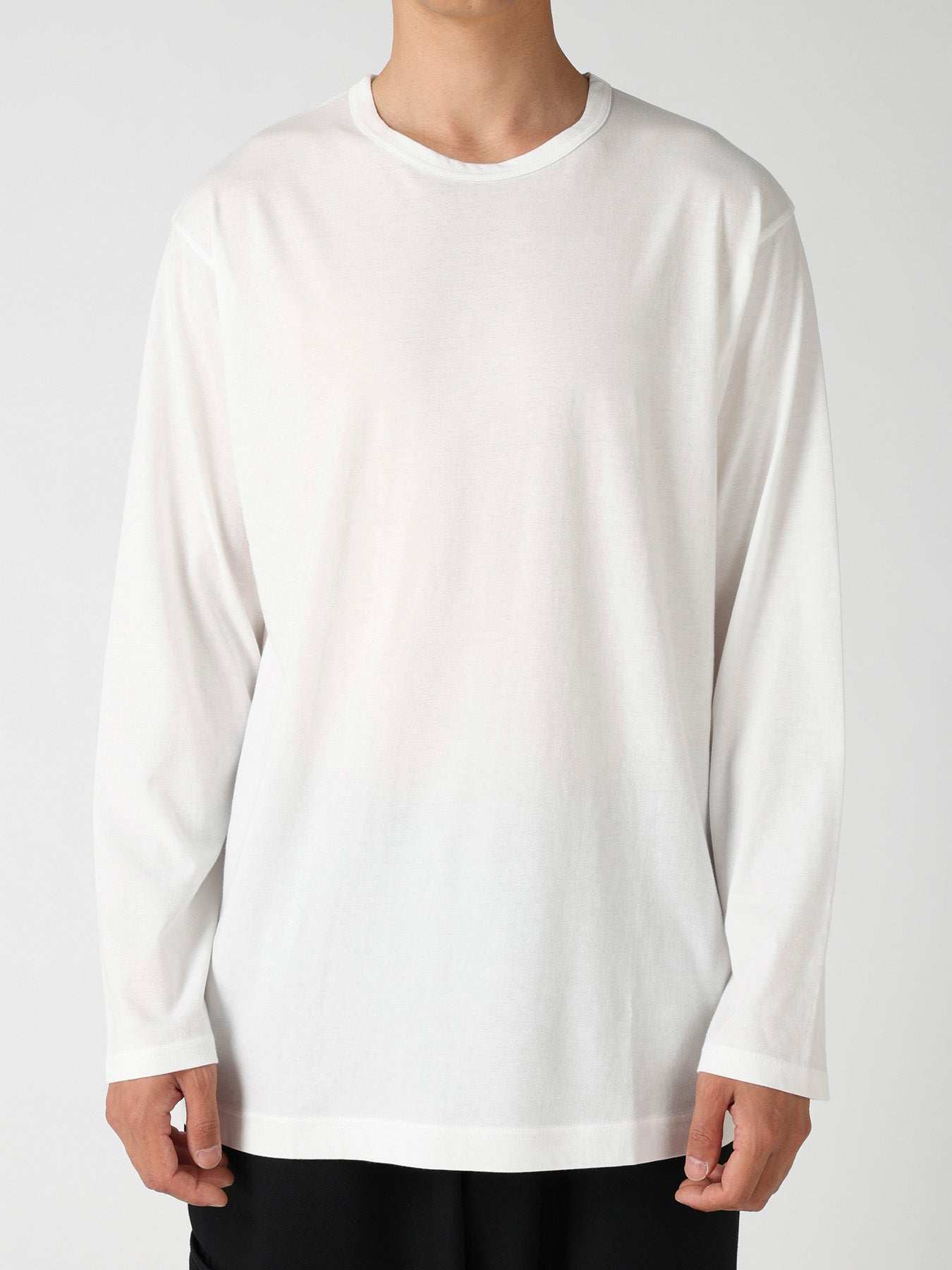 SOFT SINGLE JERSEY ROUND NECK LS TEE – THE SHOP YOHJI YAMAMOTO