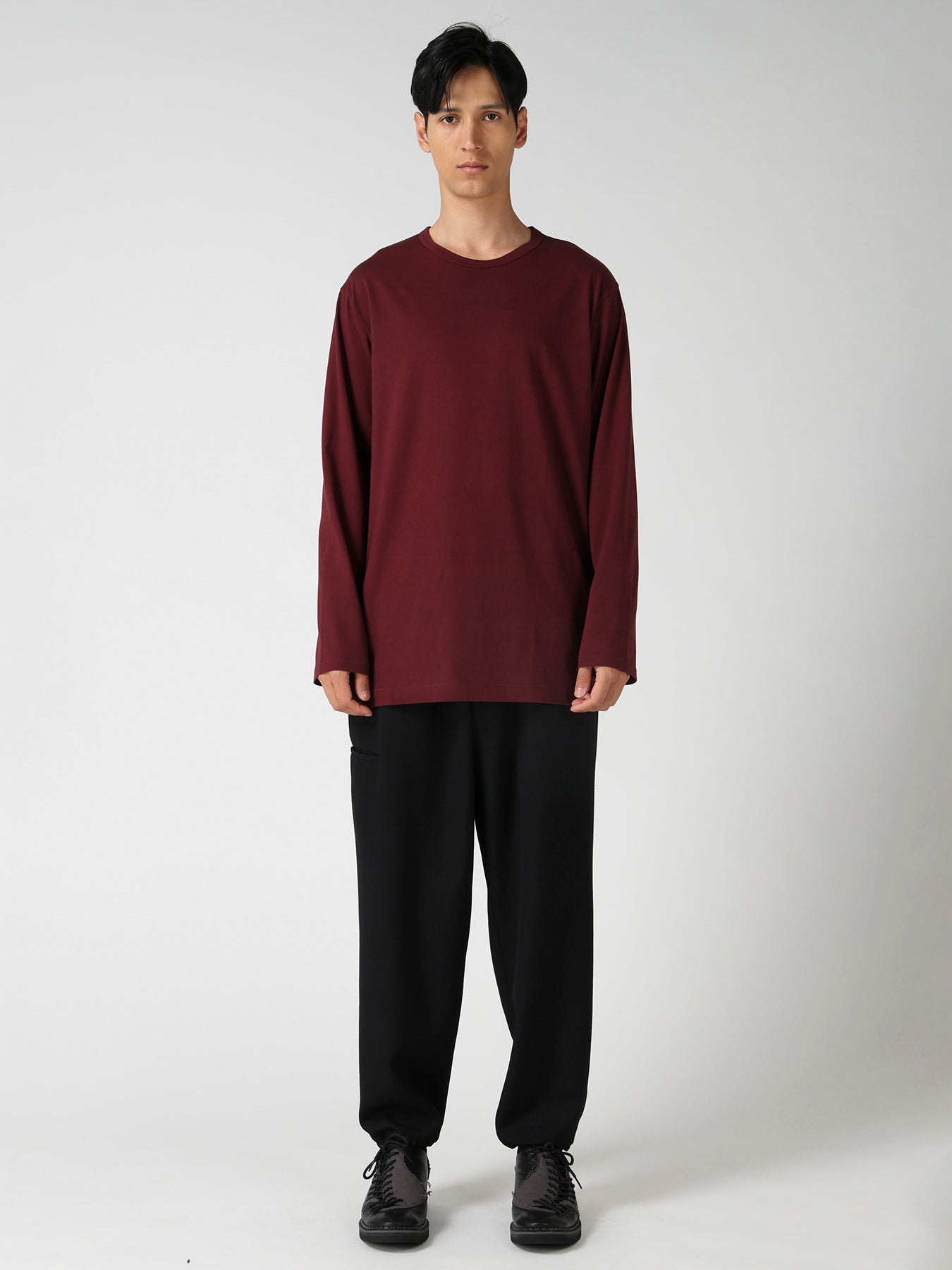 SOFT SINGLE JERSEY ROUND NECK LS TEE – THE SHOP YOHJI YAMAMOTO