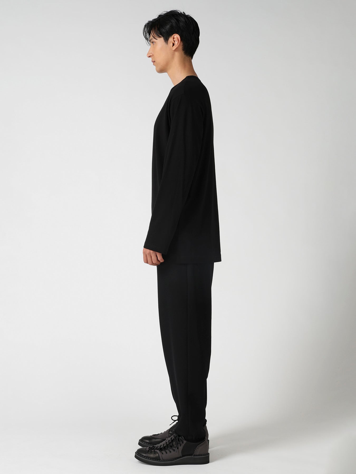 SOFT SINGLE JERSEY ROUND NECK LS TEE – THE SHOP YOHJI YAMAMOTO