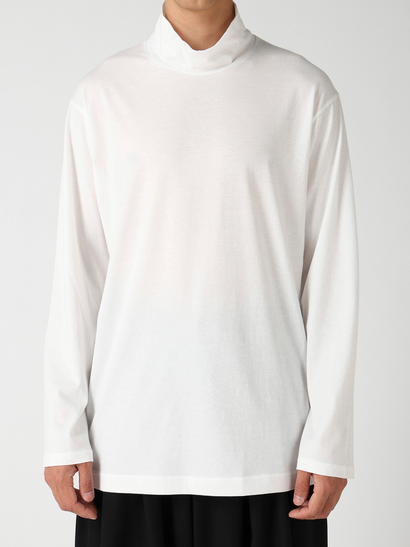 SOFT SINGLE JERSEY HIGH NECK LONG SLV TEE – THE SHOP YOHJI YAMAMOTO