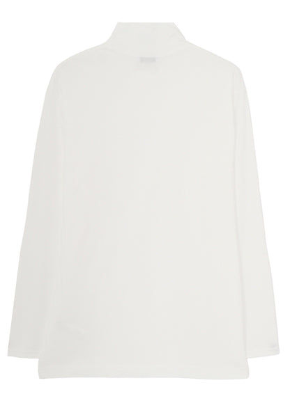 SOFT SINGLE JERSEY HIGH NECK LONG SLV TEE
