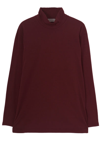 SOFT SINGLE JERSEY HIGH NECK LONG SLV TEE