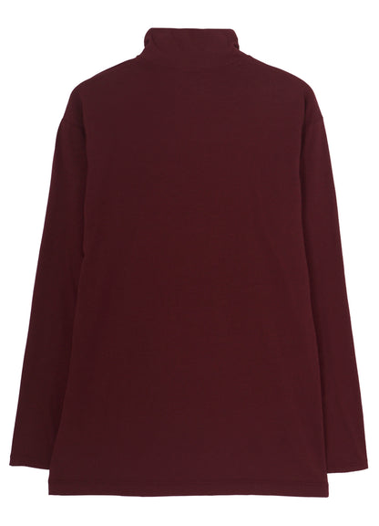 SOFT SINGLE JERSEY HIGH NECK LONG SLV TEE