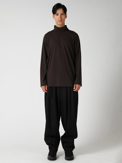 SOFT SINGLE JERSEY HIGH NECK LONG SLV TEE