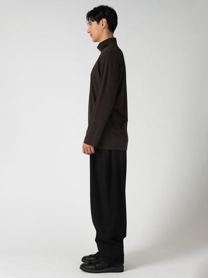 SOFT SINGLE JERSEY HIGH NECK LONG SLV TEE