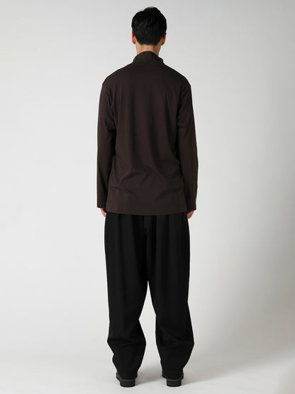 SOFT SINGLE JERSEY HIGH NECK LONG SLV TEE