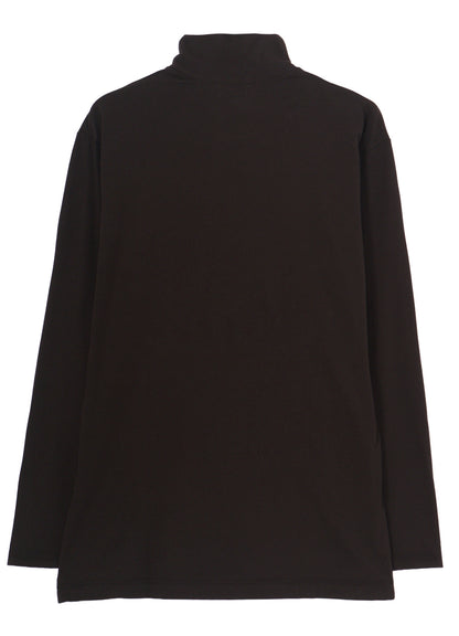 SOFT SINGLE JERSEY HIGH NECK LONG SLV TEE
