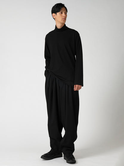 SOFT SINGLE JERSEY HIGH NECK LONG SLV TEE