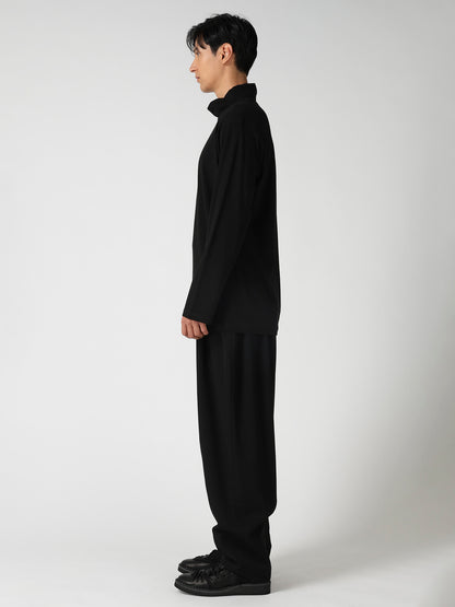 SOFT SINGLE JERSEY HIGH NECK LONG SLV TEE