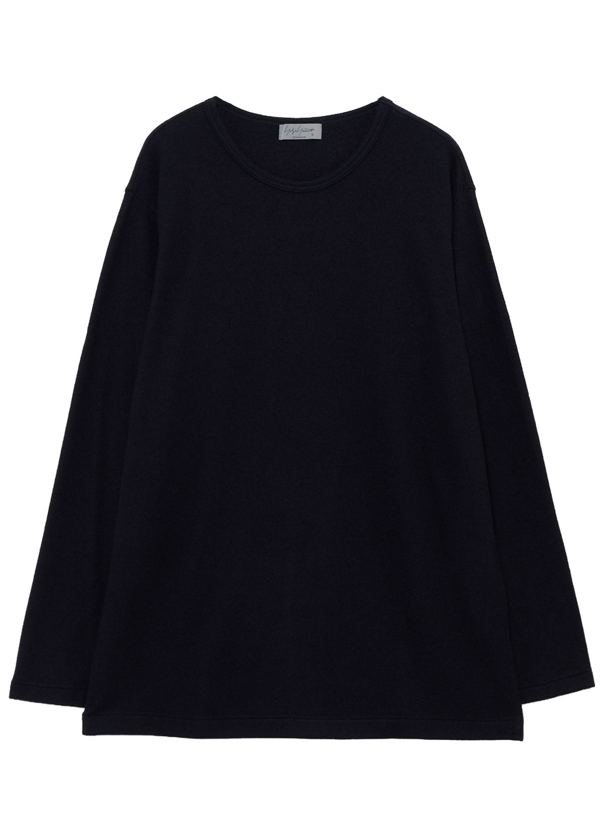 140S WOOL SINGLE JERSEY  ROUND NECK LONG SLV PO