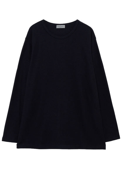 140S WOOL SINGLE JERSEY  ROUND NECK LONG SLV PO
