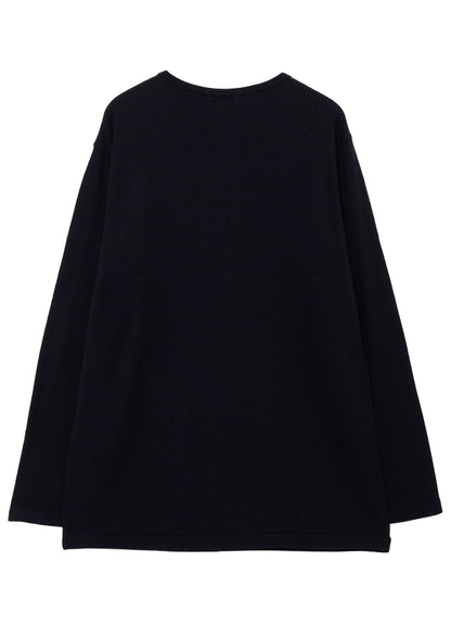 140S WOOL SINGLE JERSEY  ROUND NECK LONG SLV PO