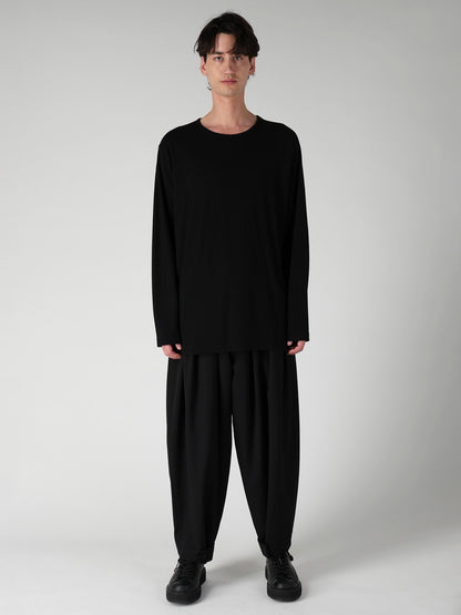 140S WOOL SINGLE JERSEY  ROUND NECK LONG SLV PO