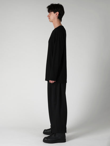 140S WOOL SINGLE JERSEY  ROUND NECK LONG SLV PO
