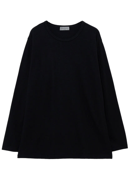 140S WOOL SINGLE JERSEY  ROUND NECK LONG SLV PO