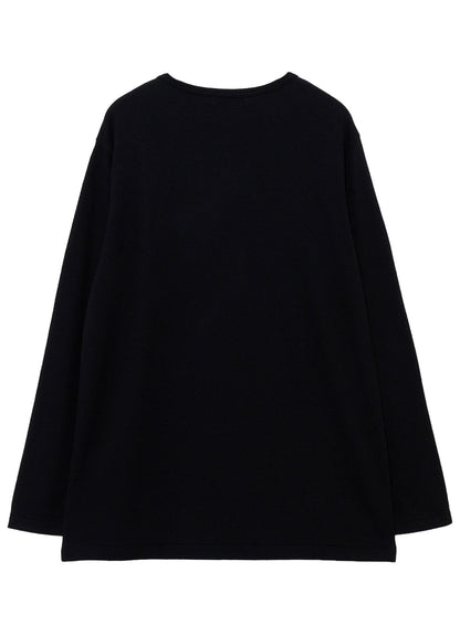 140S WOOL SINGLE JERSEY  ROUND NECK LONG SLV PO
