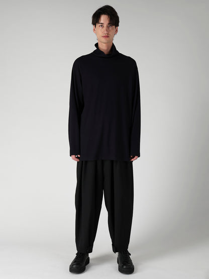 140S WOOL SINGLE JERSEY TURTLE NECK LONG SLV PO