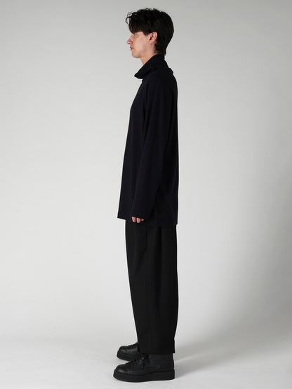 140S WOOL SINGLE JERSEY TURTLE NECK LONG SLV PO