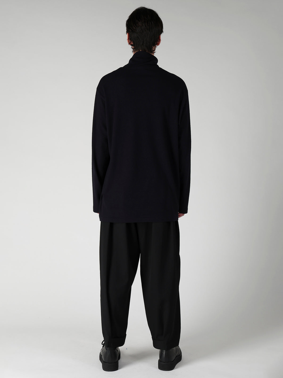 140S WOOL SINGLE JERSEY TURTLE NECK LONG SLV PO