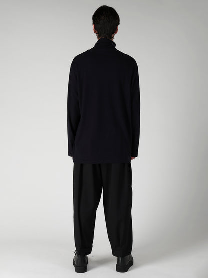 140S WOOL SINGLE JERSEY TURTLE NECK LONG SLV PO