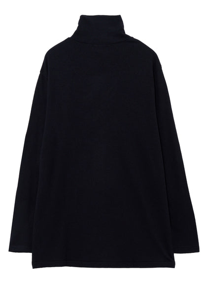 140S WOOL SINGLE JERSEY TURTLE NECK LONG SLV PO