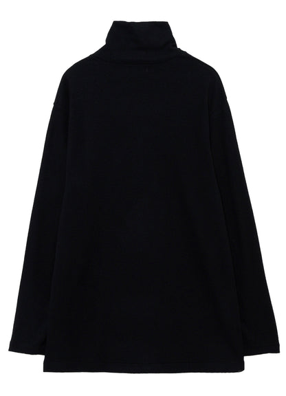 140S WOOL SINGLE JERSEY TURTLE NECK LONG SLV PO