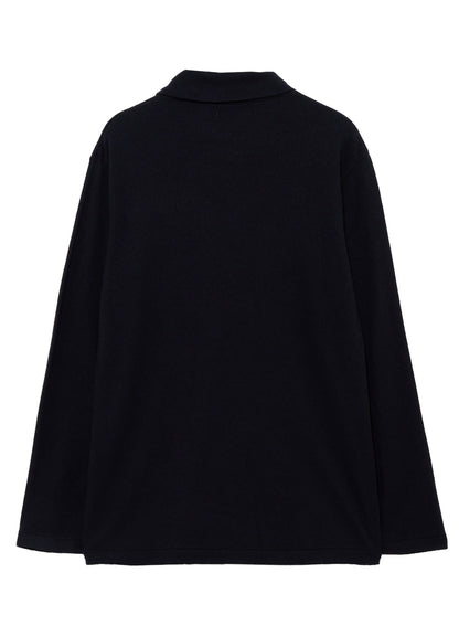 140S WOOL SINGLE JERSEY  LAYERED COLLAR TURTLENECK PO