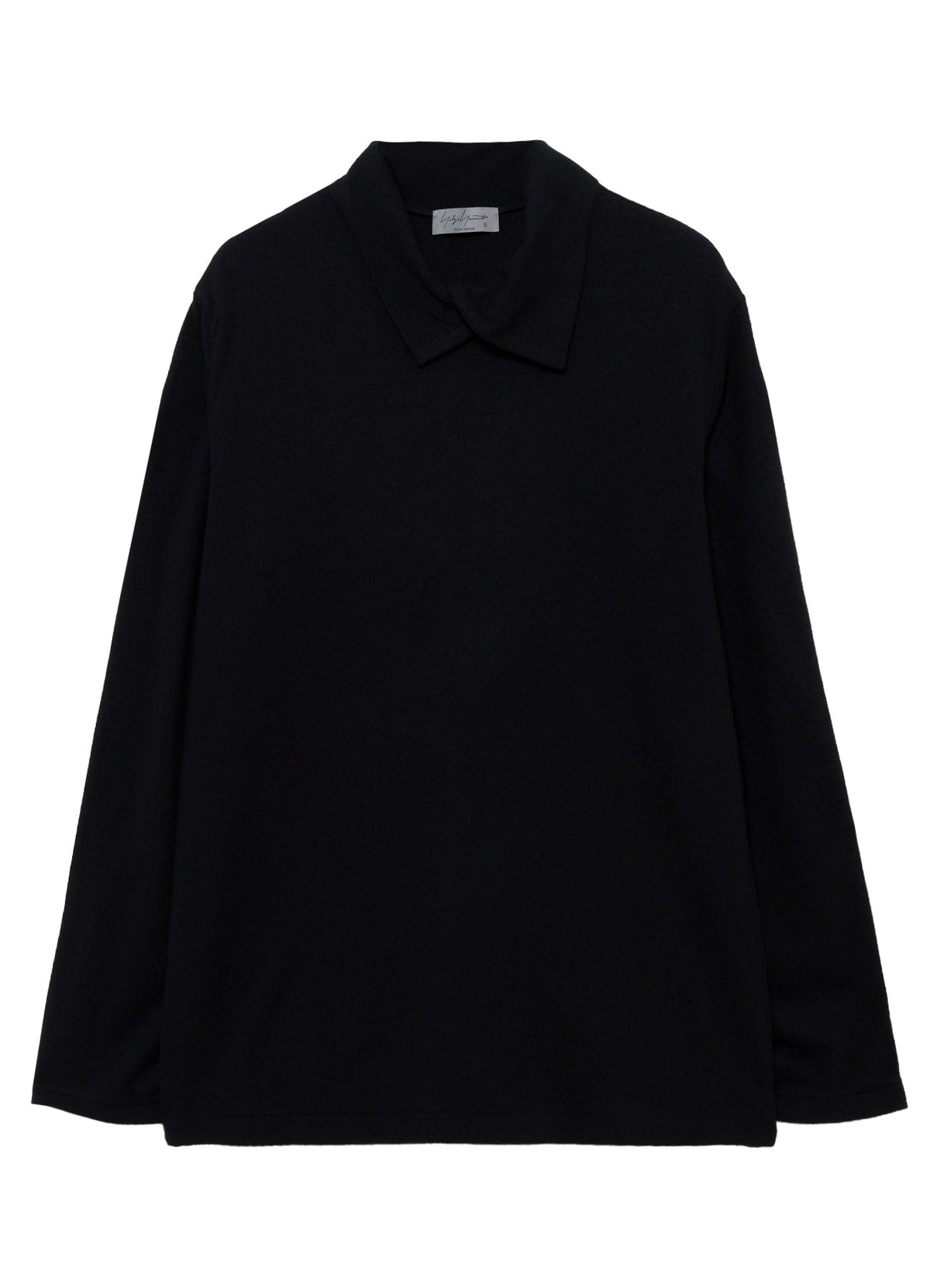 140S WOOL SINGLE JERSEY  LAYERED COLLAR TURTLENECK PO